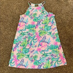 Lilly Pulitzer “Tropical Mermaid” ruffled halter top dress, X-Large